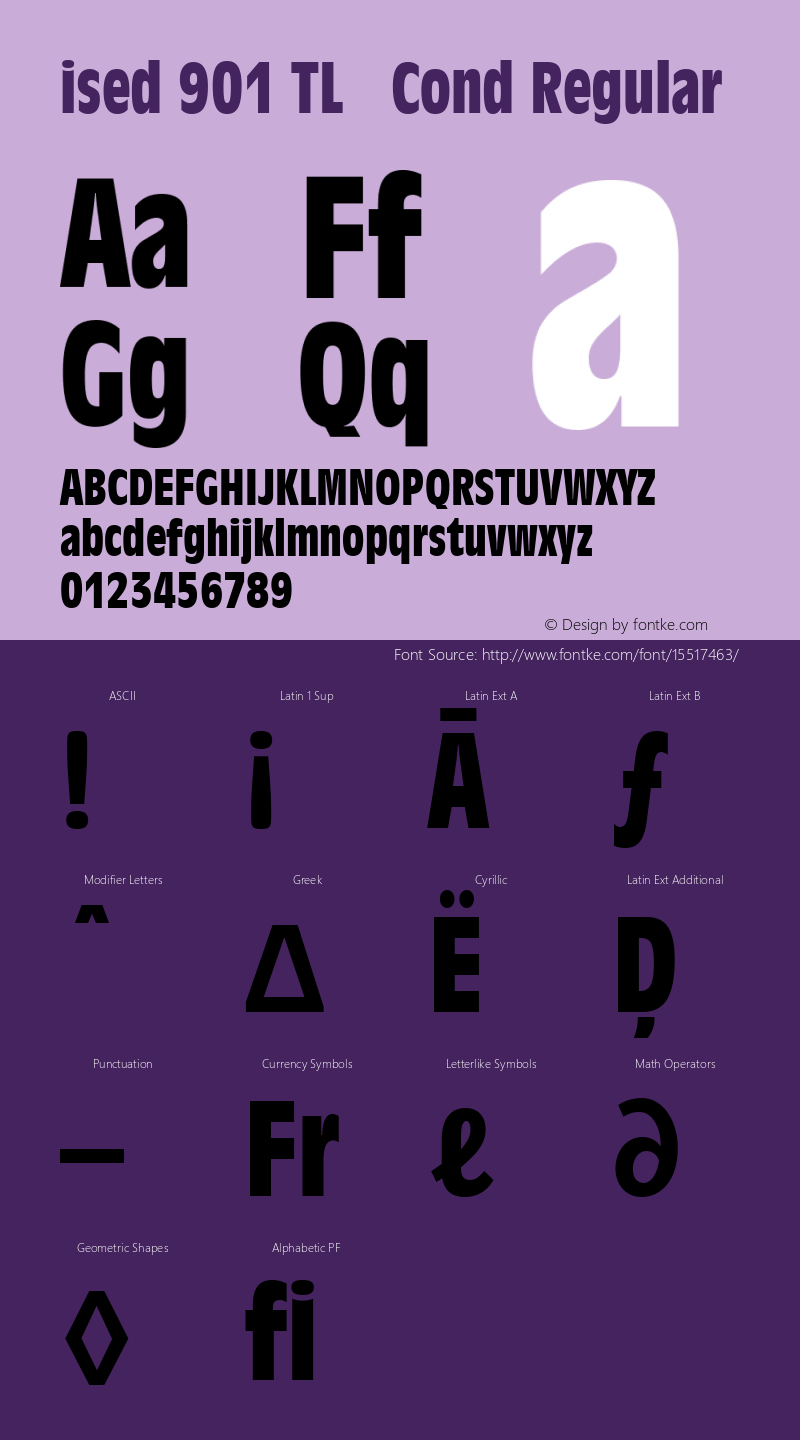 ised 901 TL   Cond Regular Version 3.00; 2008;com.myfonts.easy.tilde.incised-901.bold-condensed.wfkit2.version.33Bf图片样张