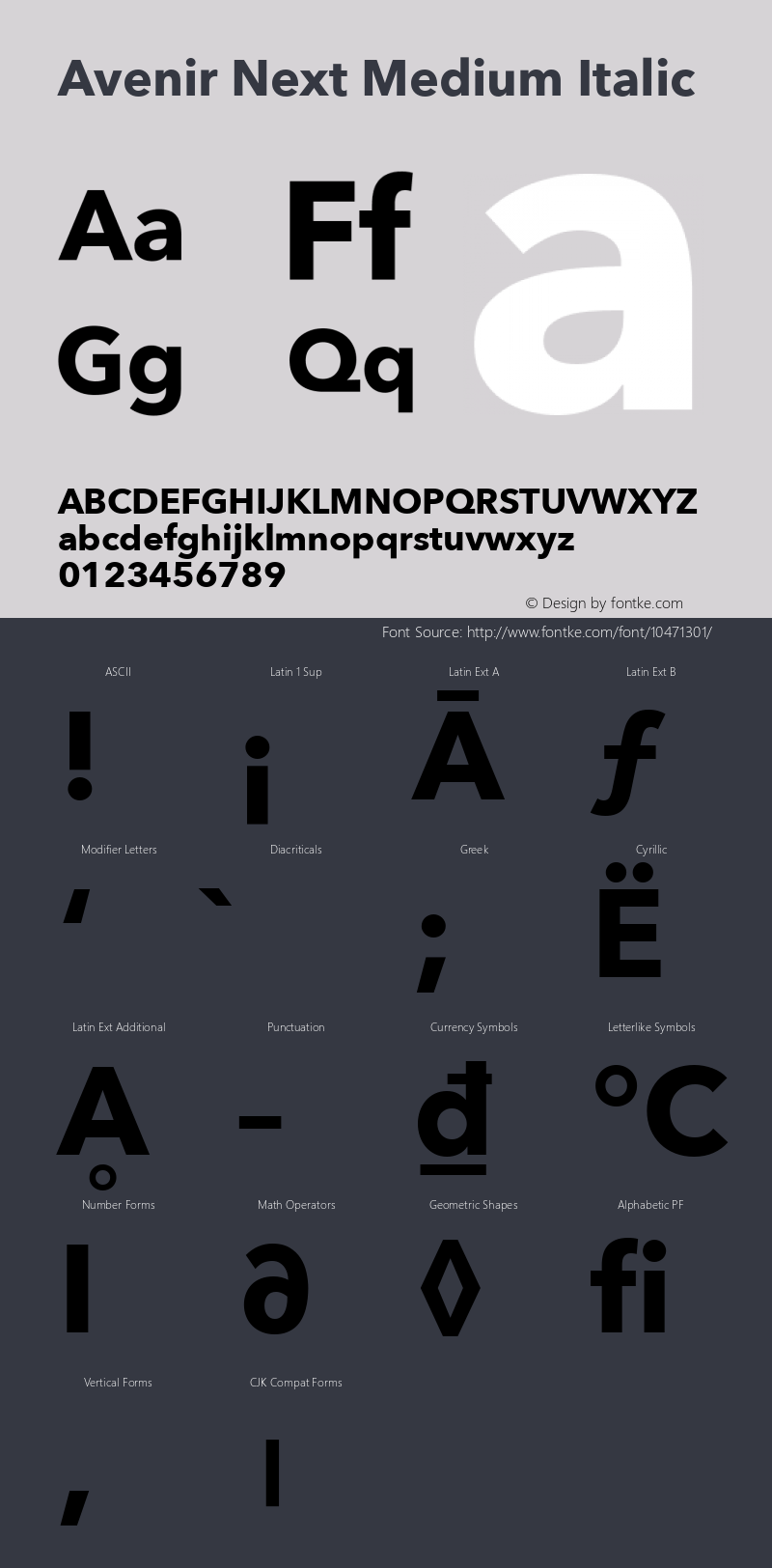 Avenir Next Medium Italic 8.0d5e5图片样张