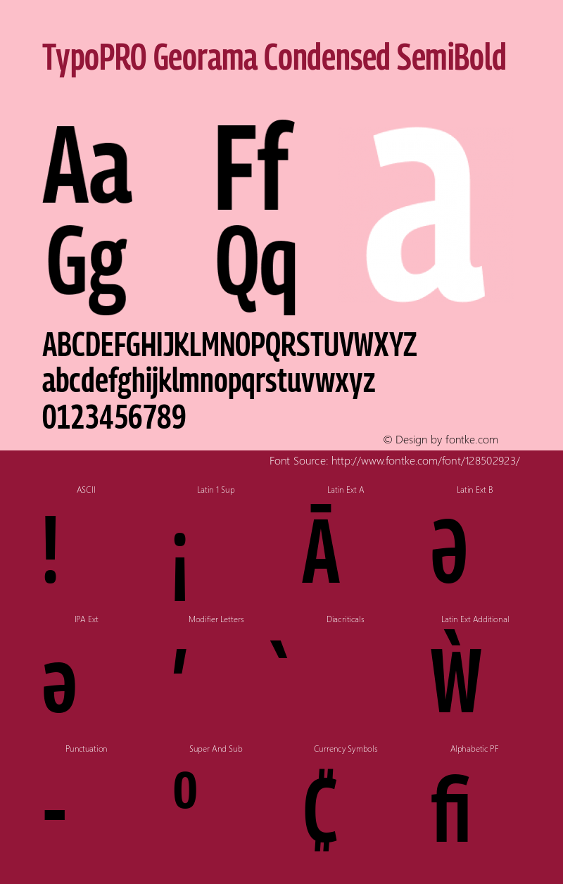 TypoPRO Georama Condensed SemiBold Version 1.001图片样张