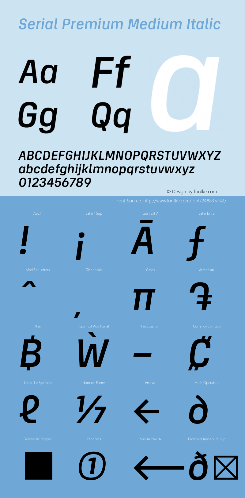 Serial Premium Medium Italic Version 1.000;Glyphs 3.1.2 (3151)图片样张