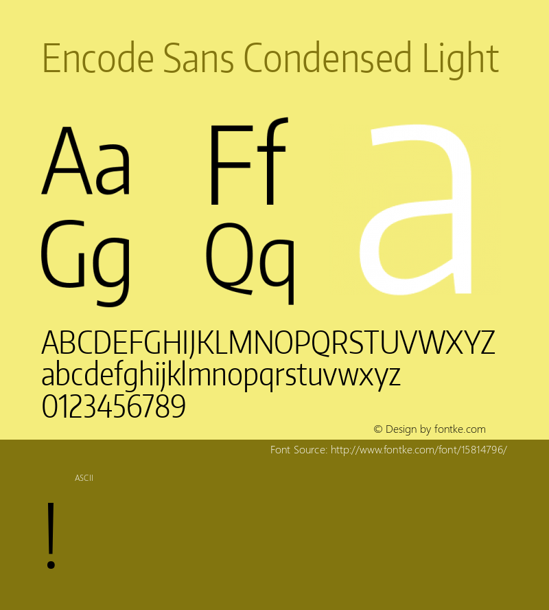 Encode Sans Condensed Light Version 1.000; ttfautohint (v1.4.1)图片样张