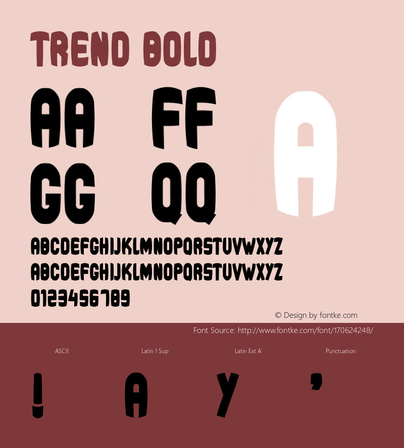 Trend Bold Version 1.001;Fontself Maker 3.5.6图片样张