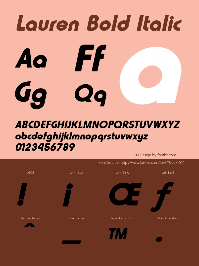 Lauren Bold Italic 1.0 Wed Feb 07 09:39:38 1996图片样张