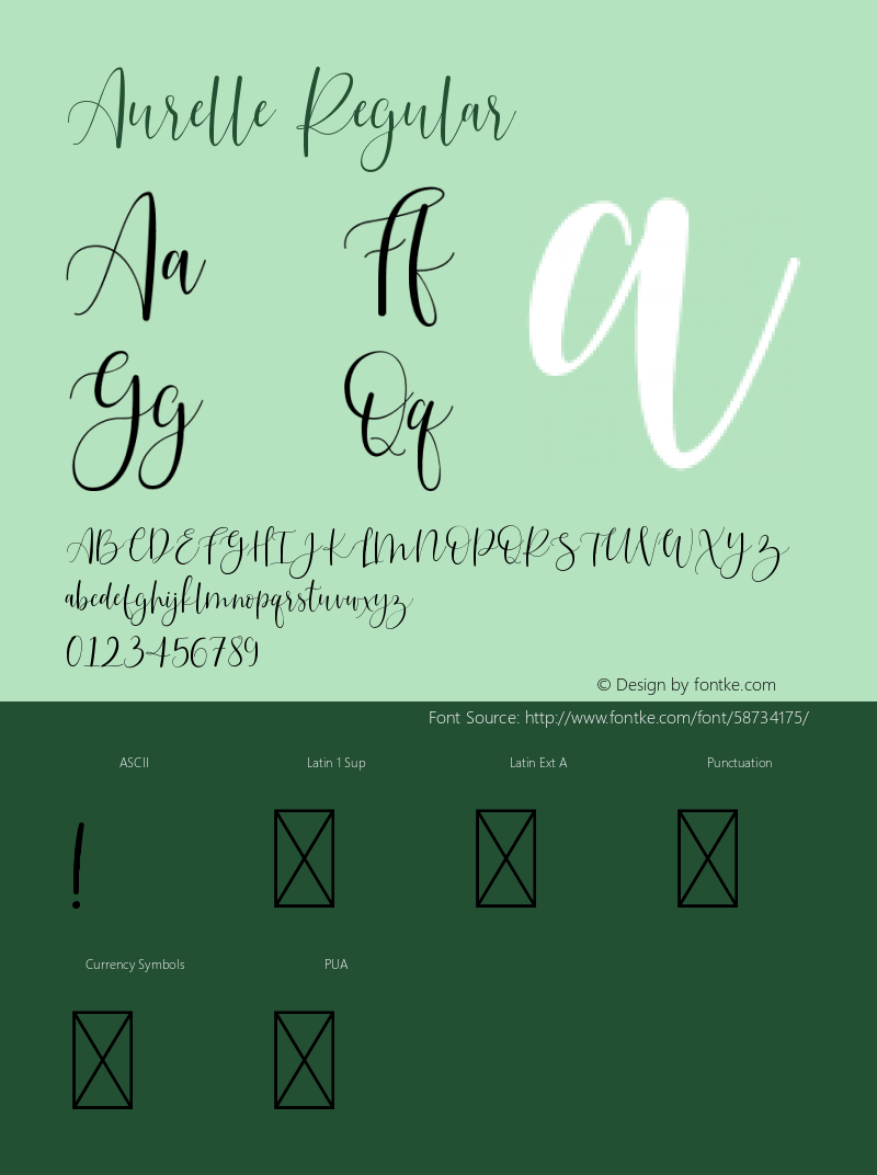 Aurelle Version 1.002;Fontself Maker 3.4.0图片样张