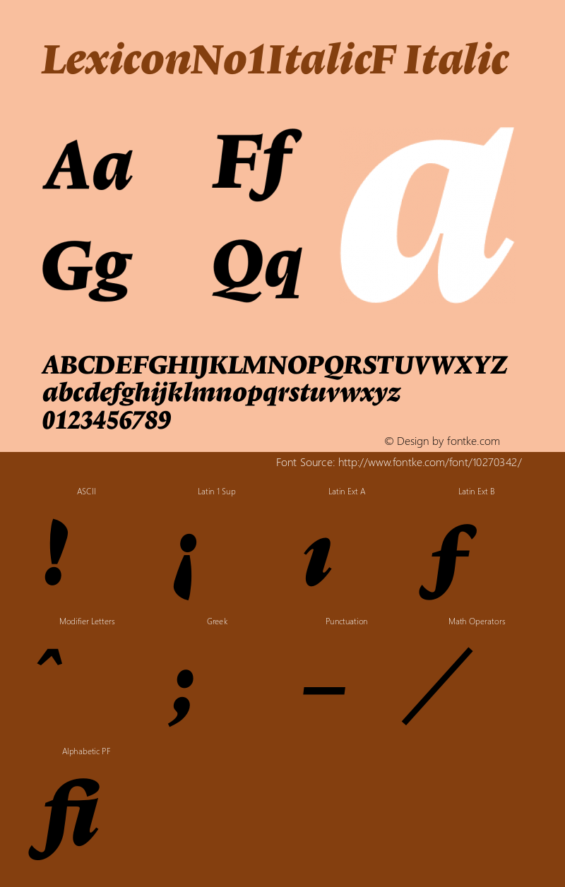 LexiconNo1ItalicF Italic 001.000图片样张