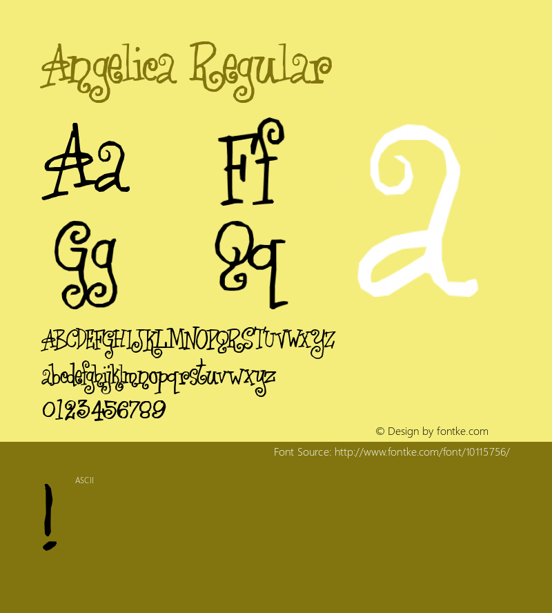 Angelica Regular Macromedia Fontographer 4.1 4/01/98图片样张