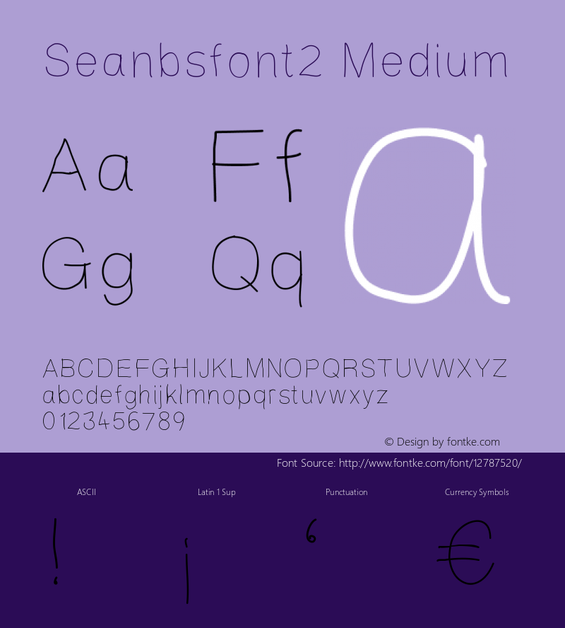 Seanbsfont2 Medium Version 001.000图片样张