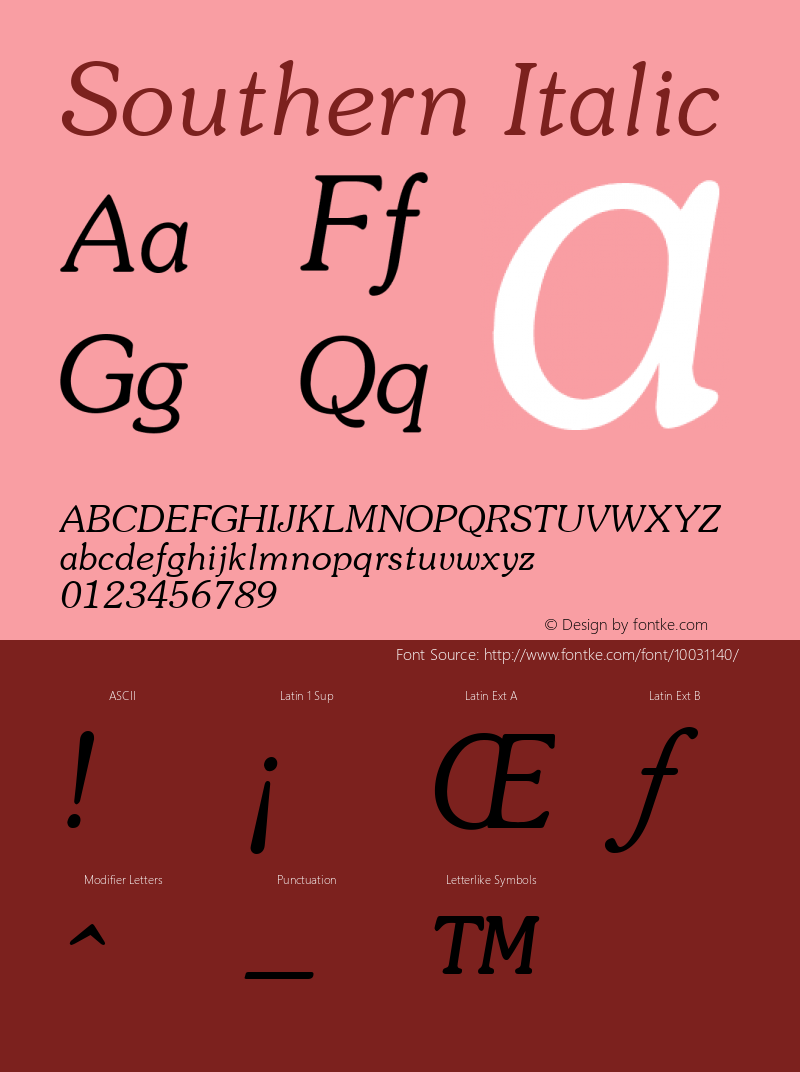 Southern Italic v1.0c图片样张