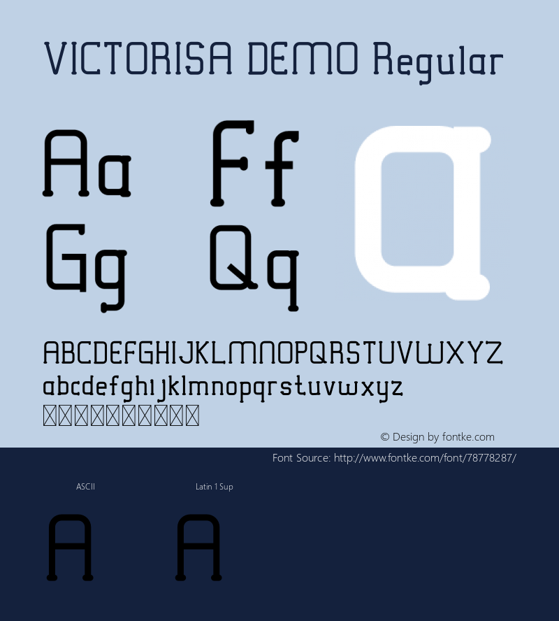 VICTORISA DEMO Version 1.002;Fontself Maker 3.1.2图片样张