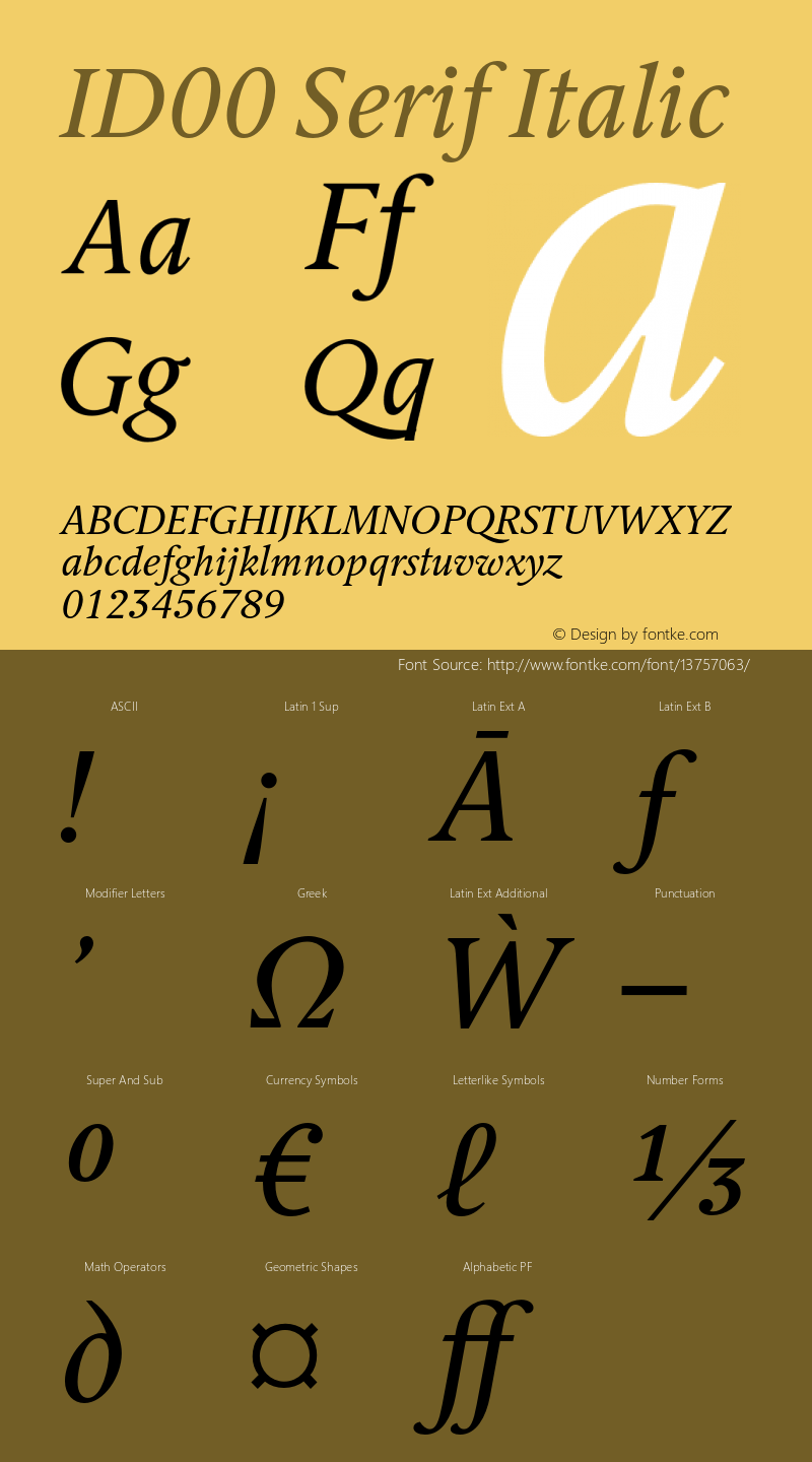 ID00 Serif Italic Version 1.001图片样张