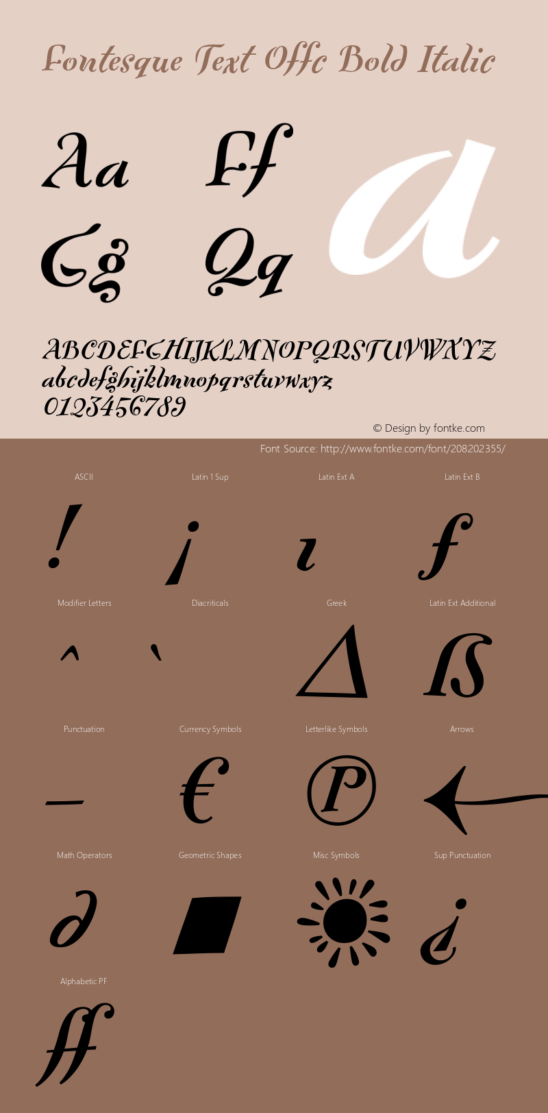 Fontesque Text Offc Bold Italic Version 7.504; 2010; Build 1002图片样张
