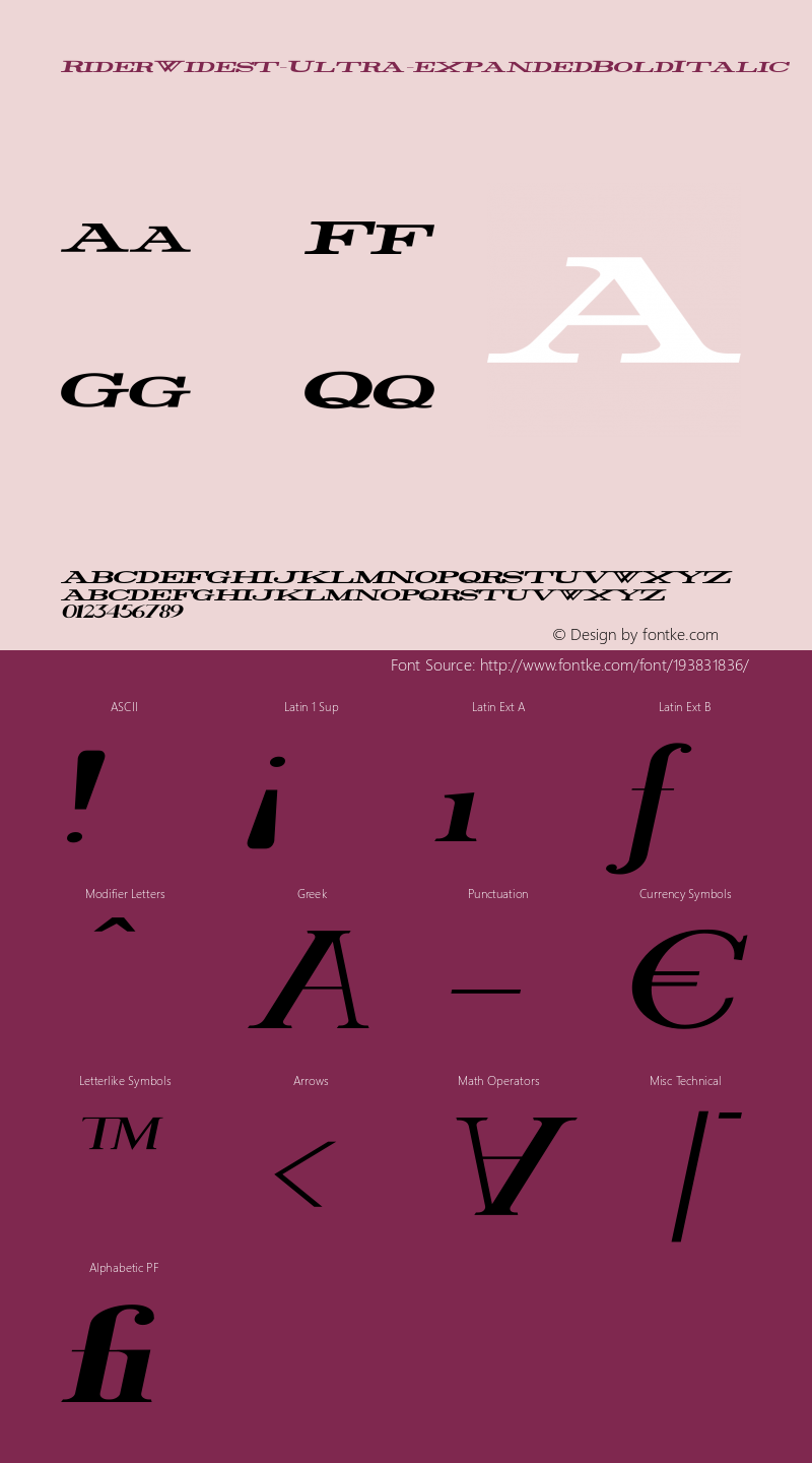 ☞Rider Widest Ultra-expanded Bold Italic Version 1.0 2011;com.myfonts.mawns.rider.widest-ultra-exp-bold-italic.wfkit2.3yNh图片样张