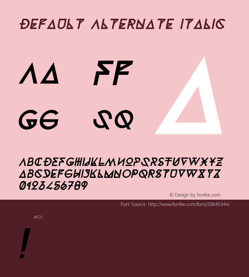 Default Alternate Italic Version 001.000图片样张