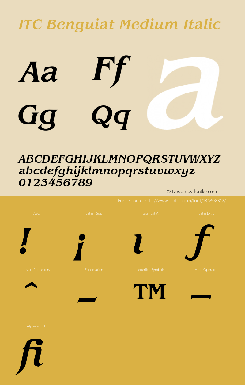 Benguiat-MediumItalic 001.000图片样张