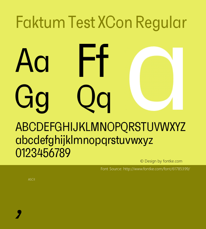 Faktum Test XCon Regular Version 1.001;PS 001.001;hotconv 1.0.88;makeotf.lib2.5.64775图片样张