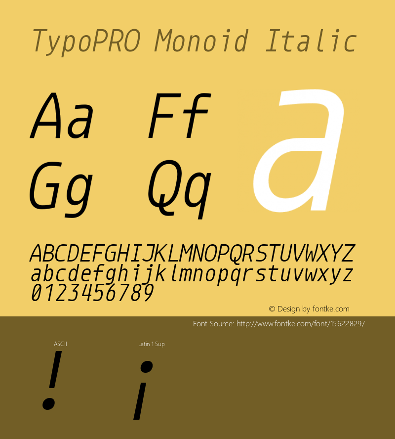 TypoPRO Monoid Italic Version 0.60图片样张