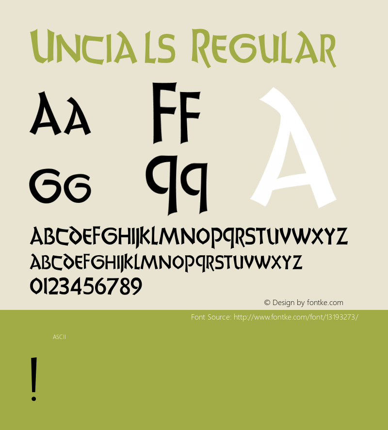 Uncials Regular -------------- d:\aff10\UNCIALS.FF1 ----------图片样张