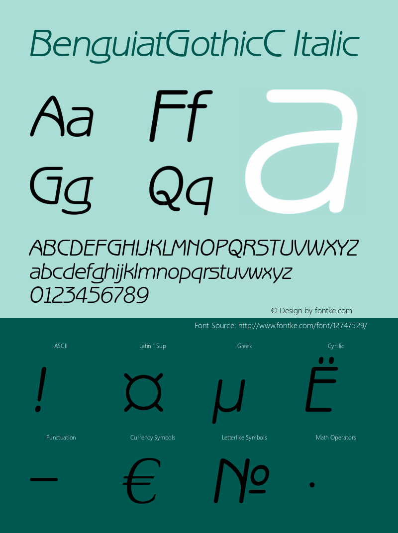 BenguiatGothicC Italic OTF 1.0;PS 001.000;Core 116;AOCW 1.0 161图片样张