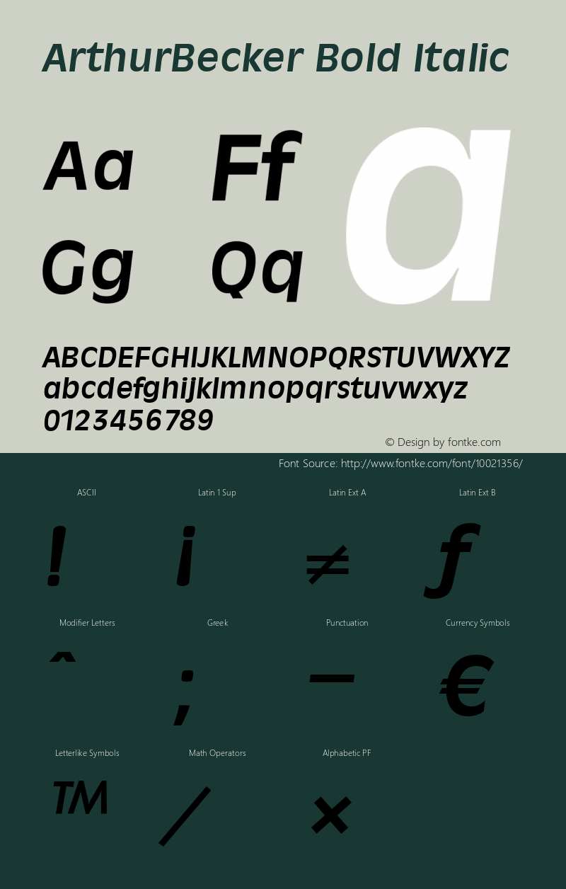 ArthurBecker Bold Italic 001.000图片样张