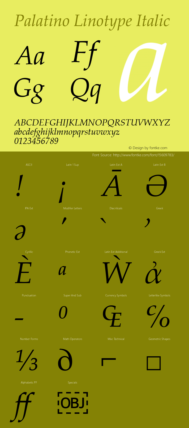 Palatino Linotype Italic Version 5.02图片样张