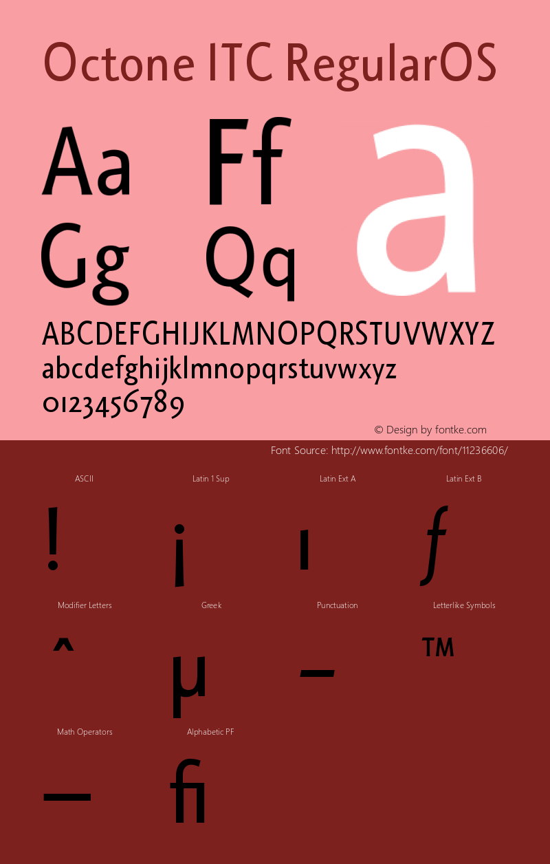 Octone ITC RegularOS Version 001.001图片样张