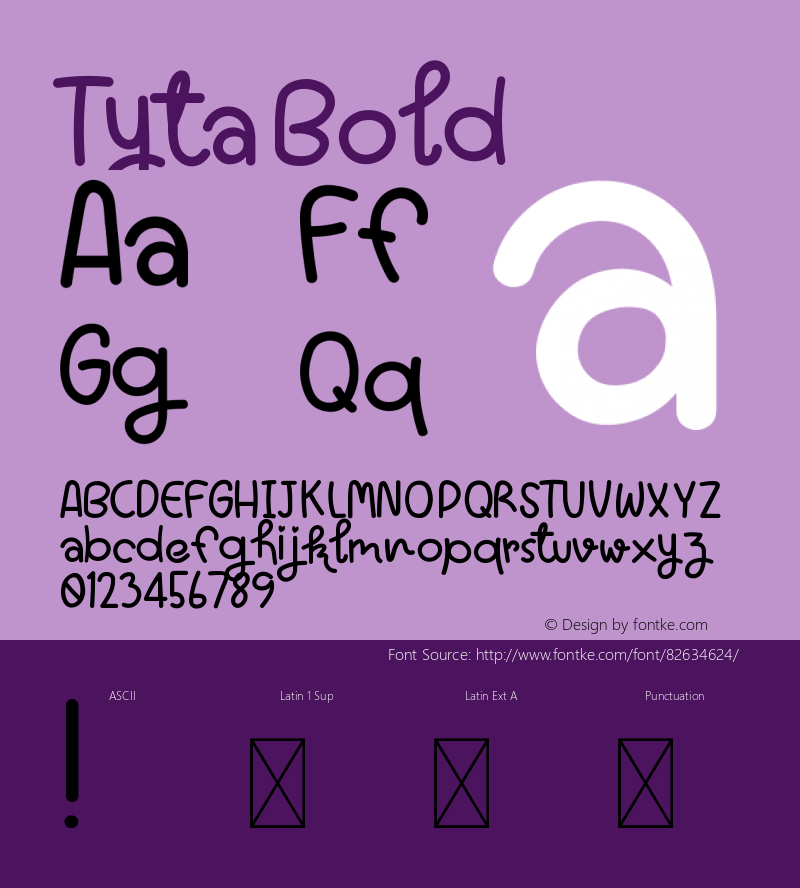 Tyta Bold Version 1.008;Fontself Maker 3.5.1图片样张