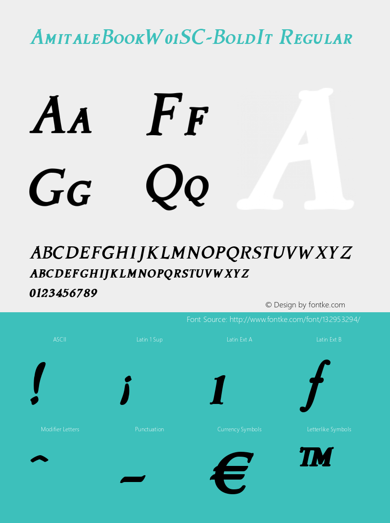 Amitale Book W01SC Bold Italic Version 1.00图片样张