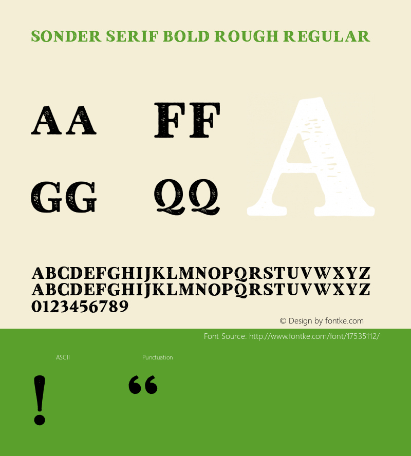 Sonder Serif Bold Rough Regular Version 1.000;PS 001.000;hotconv 1.0.70;makeotf.lib2.5.58329图片样张