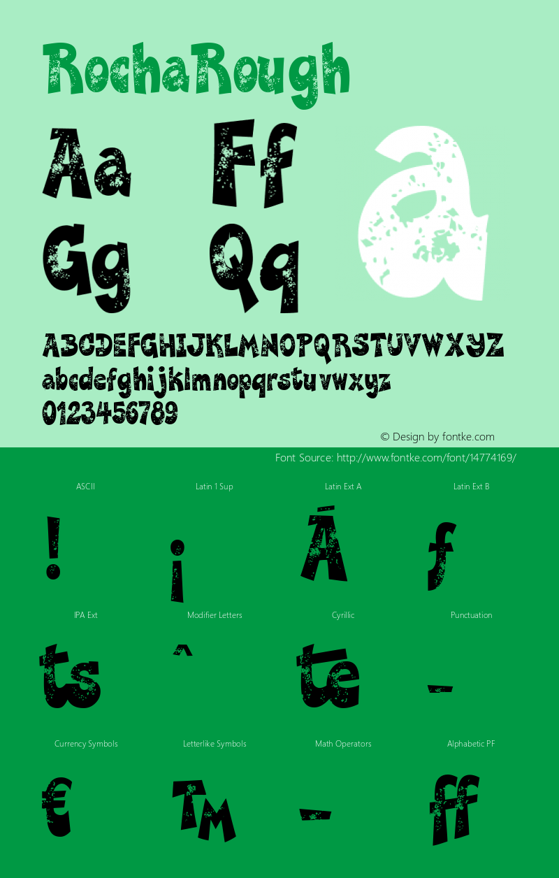 RochaRough ☞ Version 1.000 2013 initial release;com.myfonts.eurotypo.rocha.rough.wfkit2.3W4Y图片样张