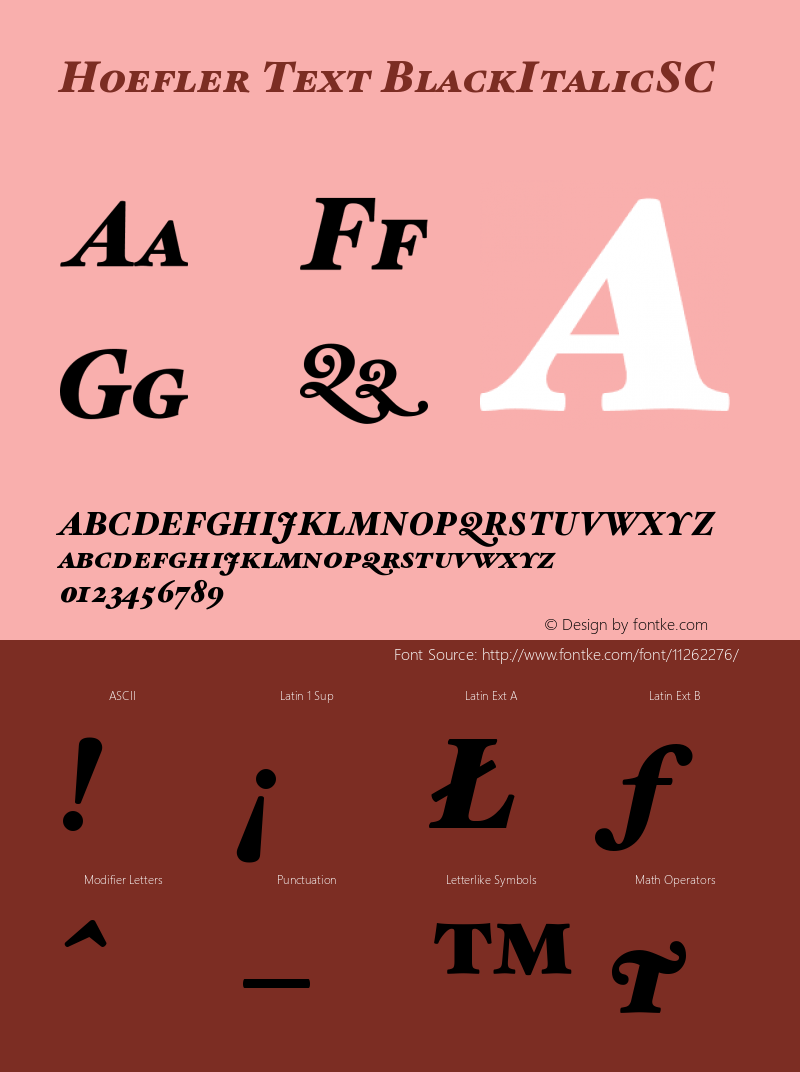 Hoefler Text BlackItalicSC Version 001.000图片样张