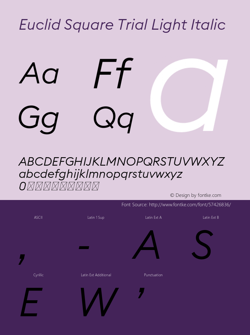 Euclid Square Trial Light Italic Version 3.001图片样张