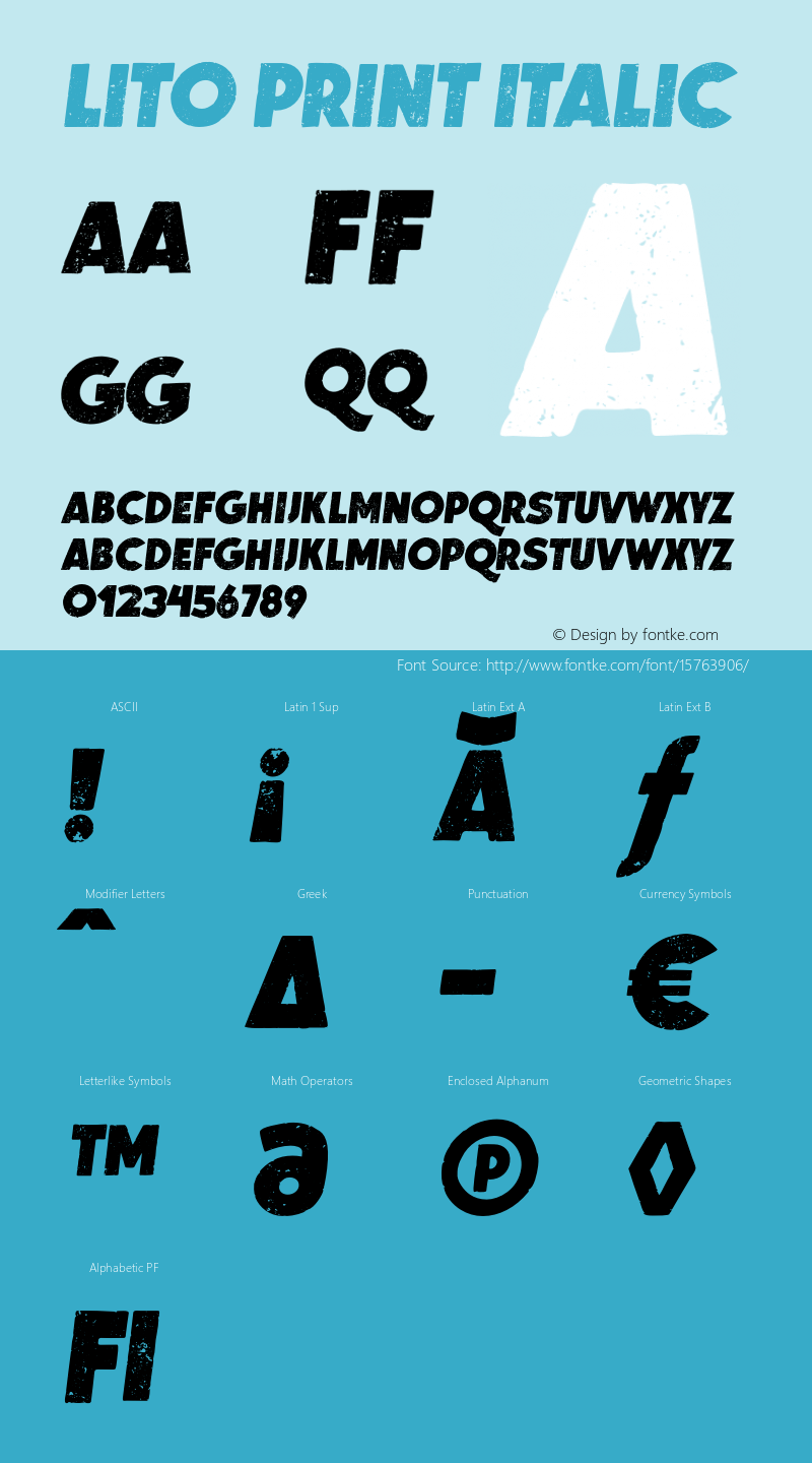 Lito Print Italic Version 1.000图片样张