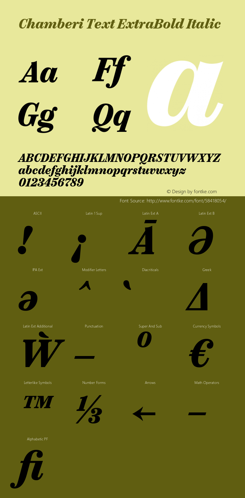 Chamberi Text ExtraBold Italic Version 1.000图片样张