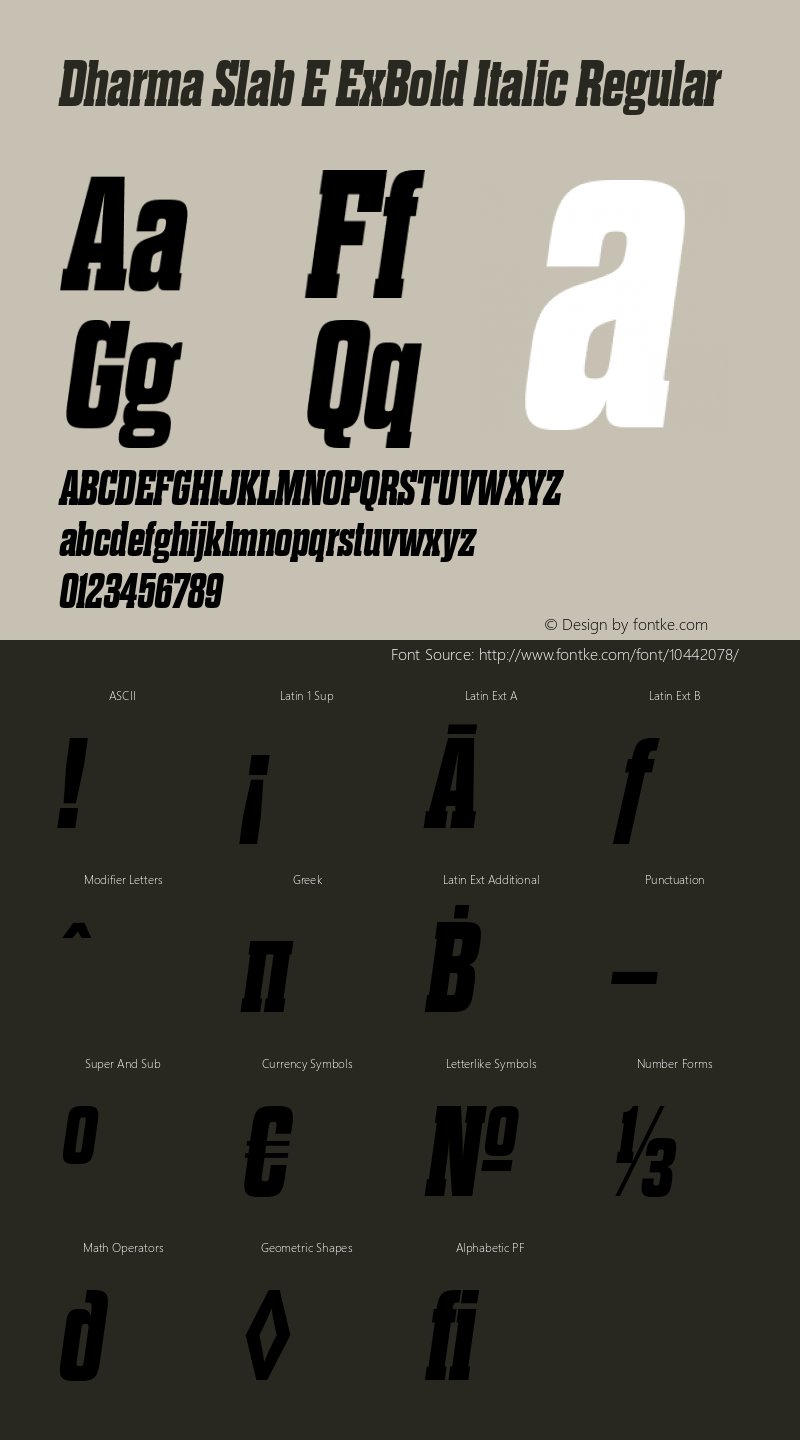 Dharma Slab E ExBold Italic Regular Version 1.000图片样张