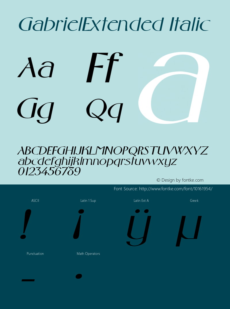 GabrielExtended Italic Rev. 003.000图片样张