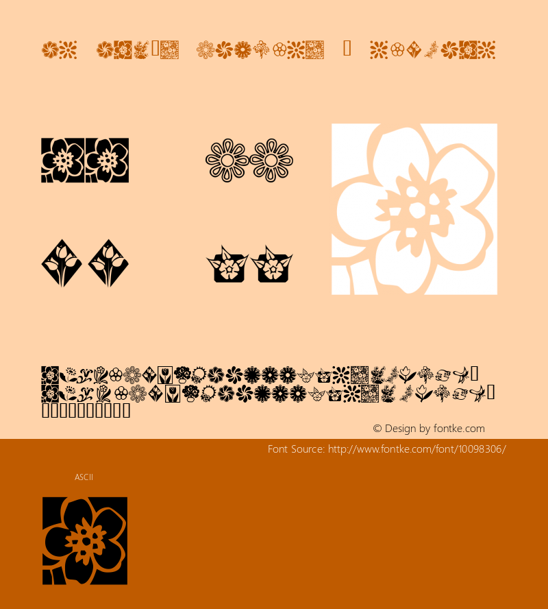 KR Kat's Flowers 2 Regular Macromedia Fontographer 4.1 12/18/01图片样张