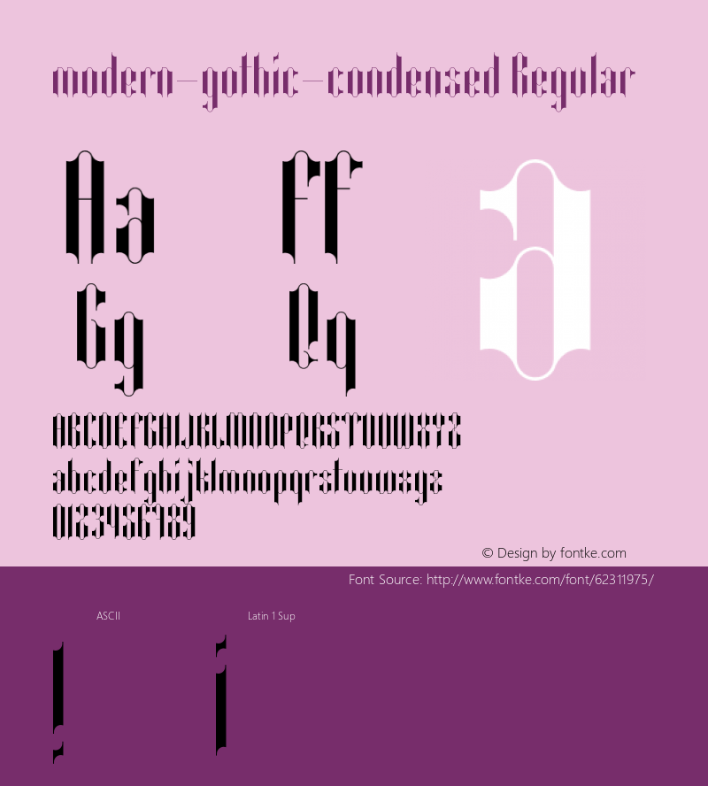 Modern Gothic Regular Condensed Version 001.000图片样张