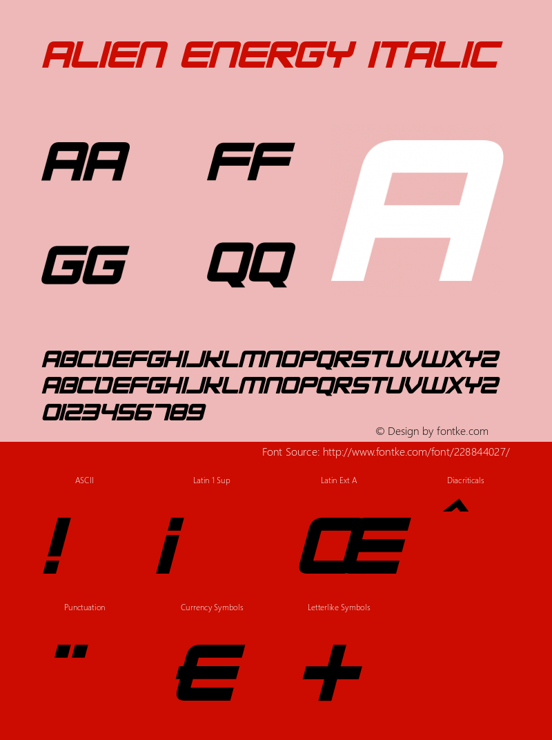 Alien Energy Italic Version 1.00;July 5, 2022;FontCreator 12.0.0.2567 64-bit图片样张