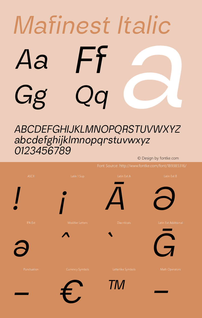 Mafinest Italic Version 1.000;FEAKit 1.0图片样张