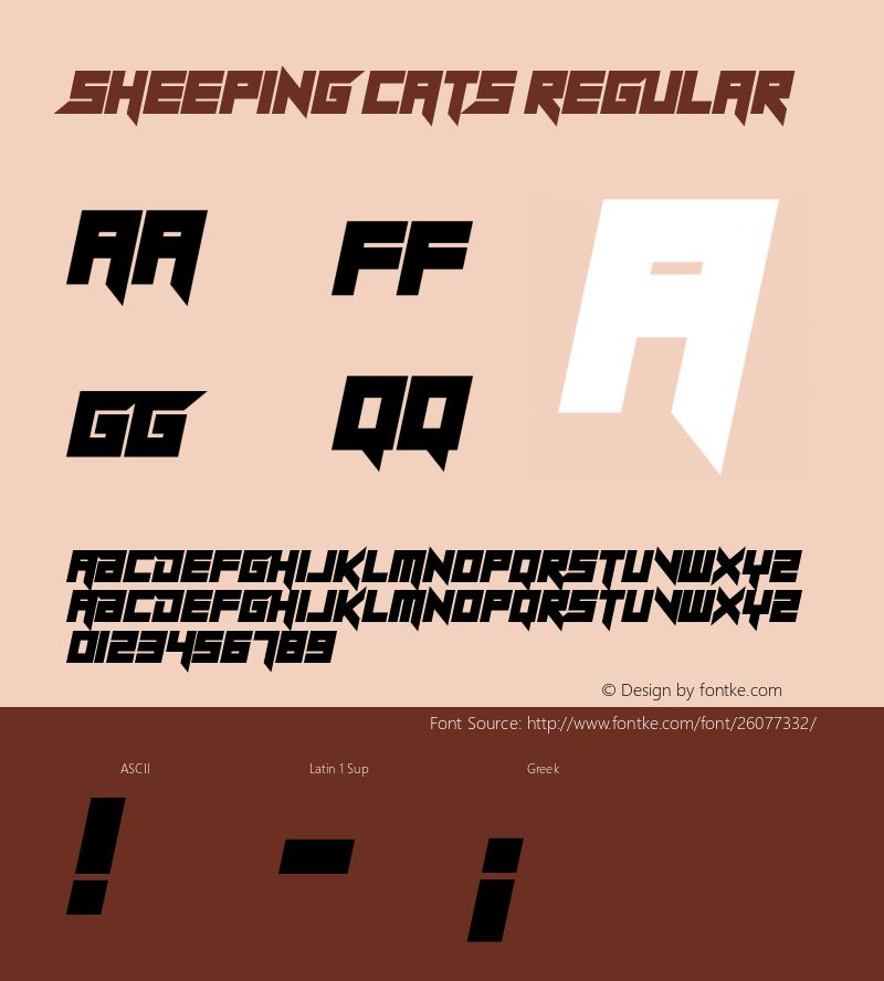 Sheeping Cats Version 1.00;June 4, 2018;FontCreator 11.5.0.2427 64-bit图片样张