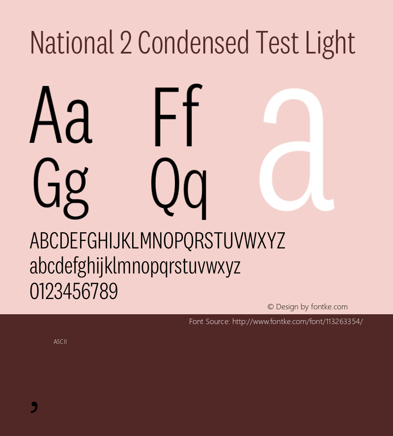 National2Condensed-LightTest Version 1.004;hotconv 1.0.116;makeotfexe 2.5.65601;0图片样张