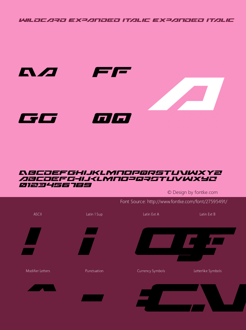 Wildcard Expanded Italic 003.200图片样张