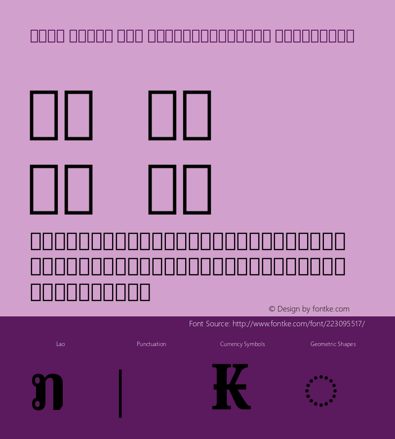 Noto Serif Lao ExtraCondensed ExtraBold Version 2.000图片样张