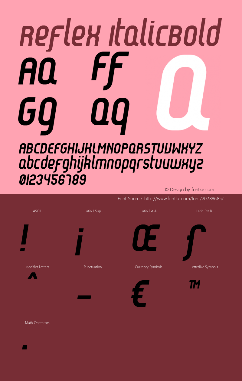 Reflex Bold Italic Version 001.000图片样张