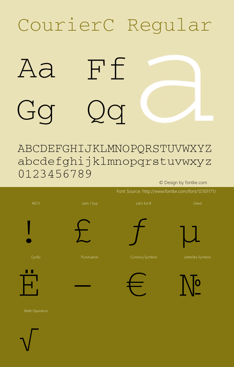 CourierC Regular OTF 1.0;PS 001.000;Core 116;AOCM 1.0 28图片样张
