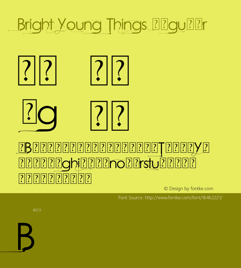 Bright Young Things Regular Version 1.00 August 31, 2011, initial release图片样张