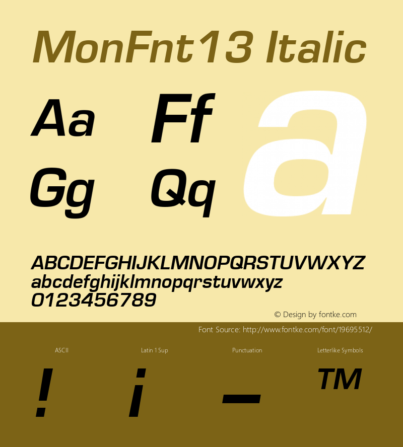 MonFnt13 Italic 001.000图片样张