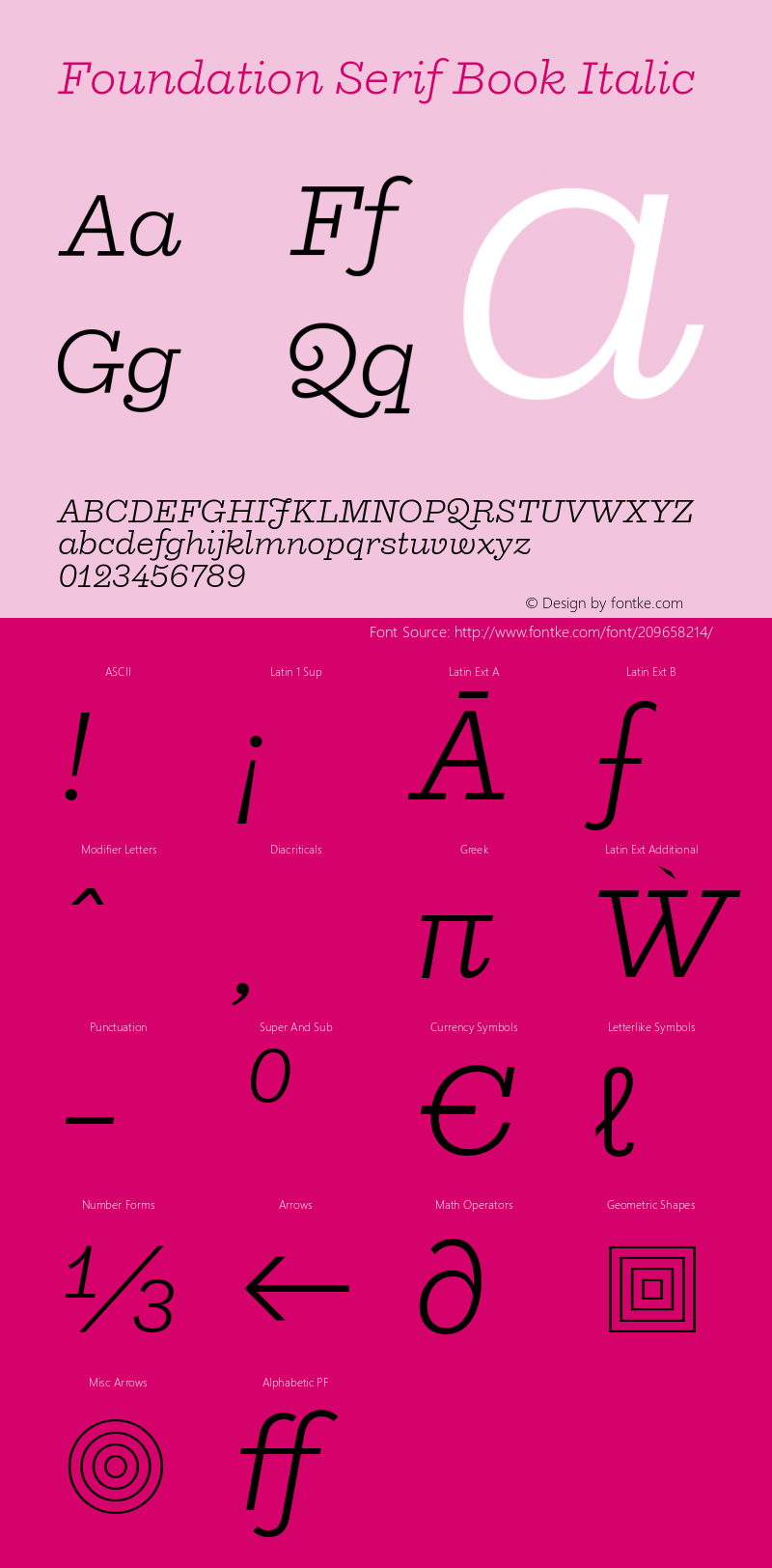 Foundation Serif Book Italic Version 1.001图片样张