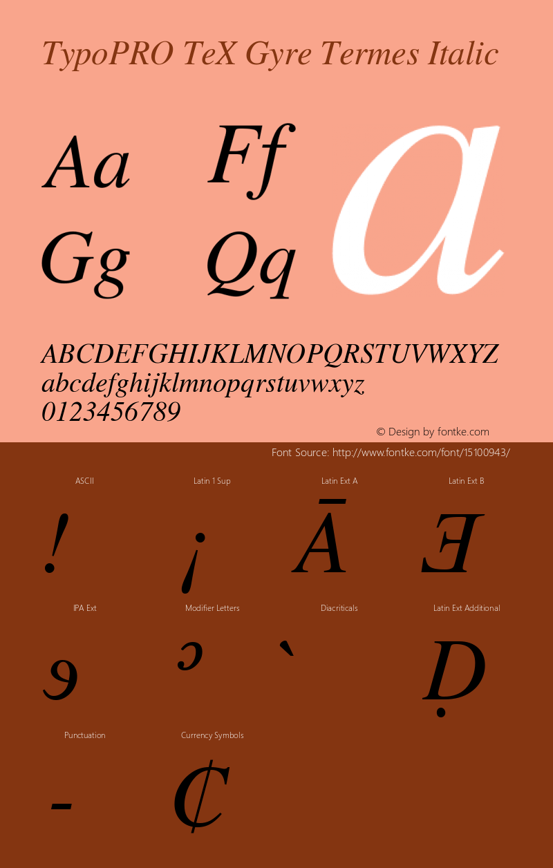 TypoPRO TeX Gyre Termes Italic Version 2.004;PS 2.004;hotconv 1.0.49;makeotf.lib2.0.14853图片样张