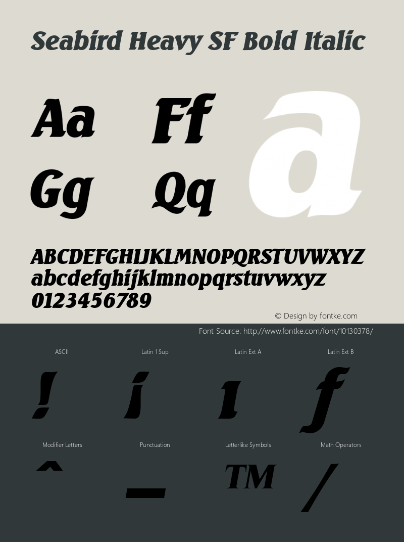 Seabird Heavy SF Bold Italic Altsys Fontographer 3.5  13.05.1994图片样张